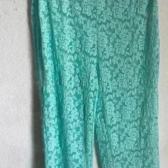 Free People Intimately All Day Lace Floral Sheer Flare Coquette Boho Trousers S - Picture 5 of 10